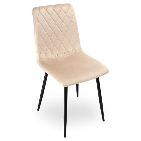KRZESŁO TAPICEROWANE DEXTER BEŻOWE VELVET