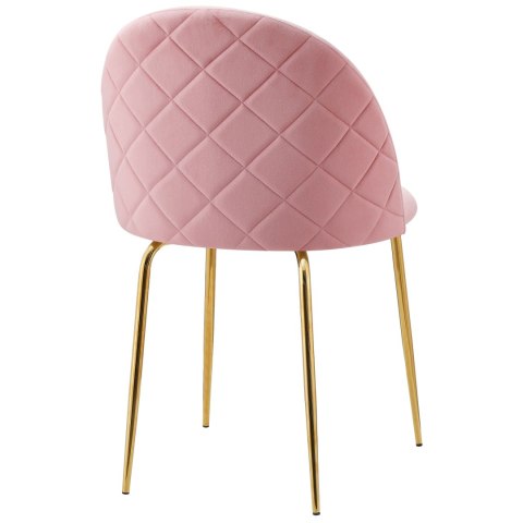 KRZESŁO WELUROWE FARGO GOLD VELVET RÓŻOWE
