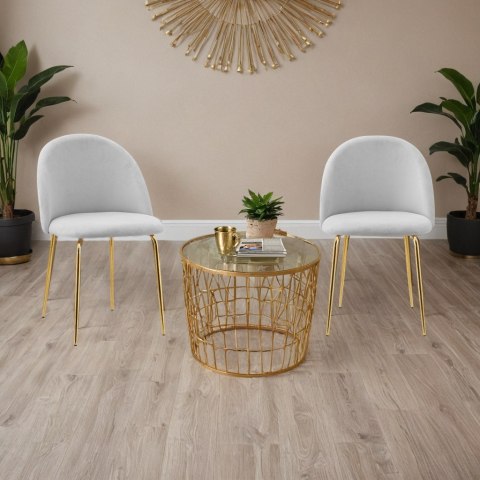 KRZESŁO WELUROWE FARGO GOLD VELVET SZARE