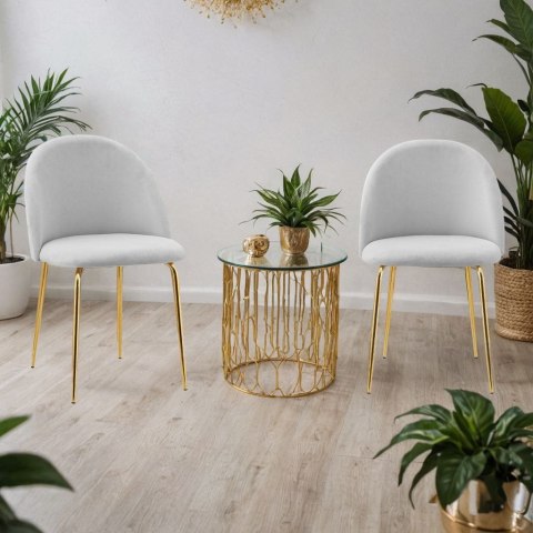 KRZESŁO WELUROWE FARGO GOLD VELVET SZARE