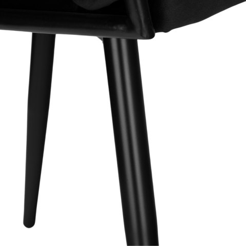 KRZESŁO WELUROWE PLECIONE COFTON BLACK VELVET CZARNY