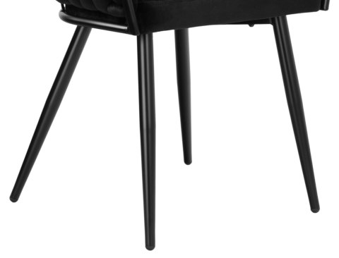 KRZESŁO WELUROWE PLECIONE COFTON BLACK VELVET CZARNY