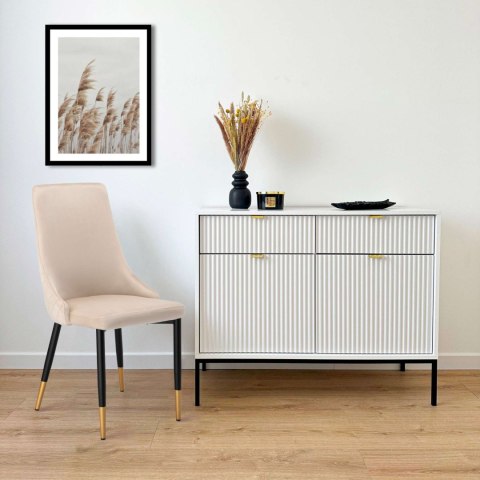 KRZESŁO WELUROWE TAPICEROWANE VERMONT VELVET BEŻOWE