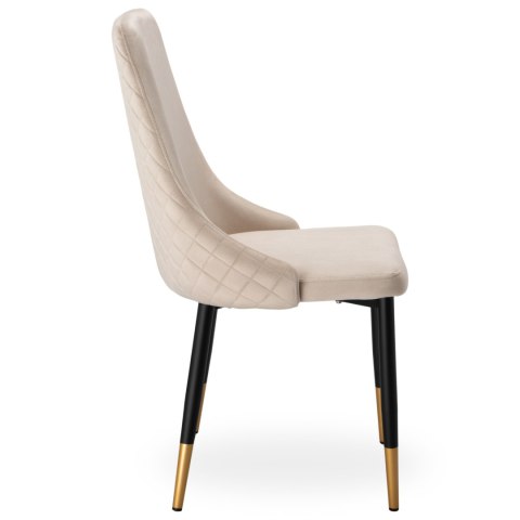 KRZESŁO WELUROWE TAPICEROWANE VERMONT VELVET BEŻOWE