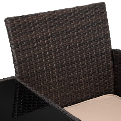 ŁAWKA Z TECHNORATTANU OGRODOWA CORDOBA BRĄZOWA