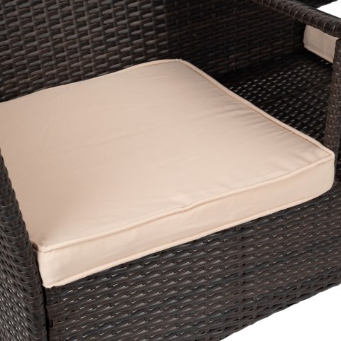 ŁAWKA Z TECHNORATTANU OGRODOWA CORDOBA BRĄZOWA