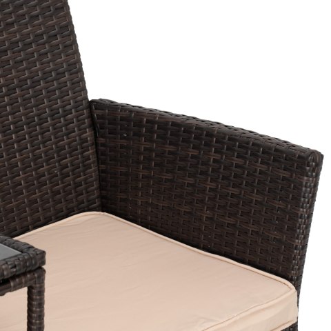 ŁAWKA Z TECHNORATTANU OGRODOWA CORDOBA BRĄZOWA