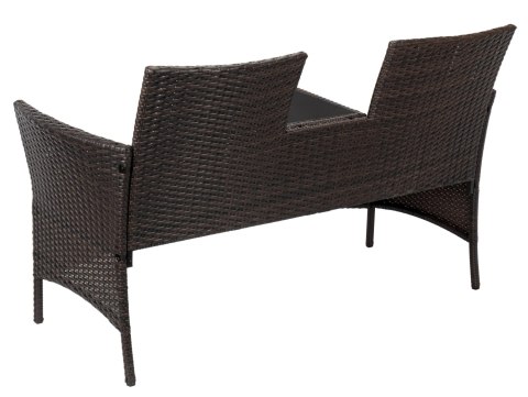 ŁAWKA Z TECHNORATTANU OGRODOWA CORDOBA BRĄZOWA