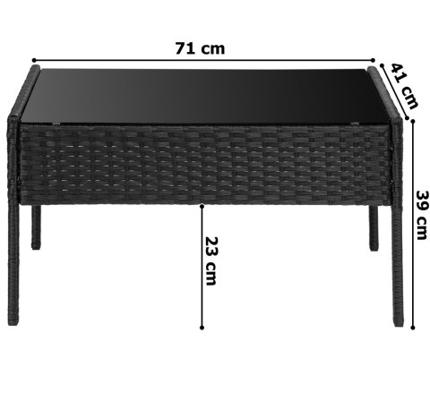 MEBLE OGRODOWE Z TECHNORATTANU ZESTAW 4W1 MAGNOLIA CZARNY BEZOWE PODUSZKI