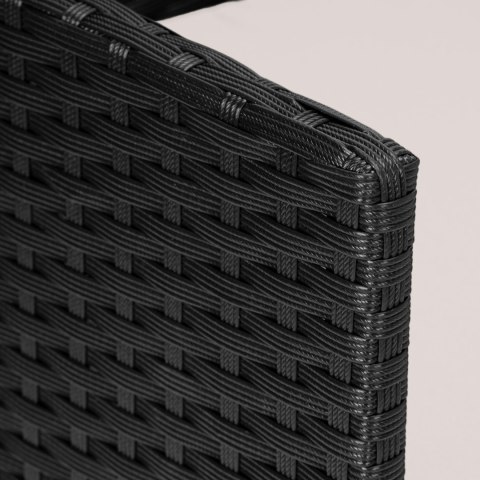 MEBLE OGRODOWE Z TECHNORATTANU ZESTAW 4W1 MAGNOLIA CZARNY BEZOWE PODUSZKI