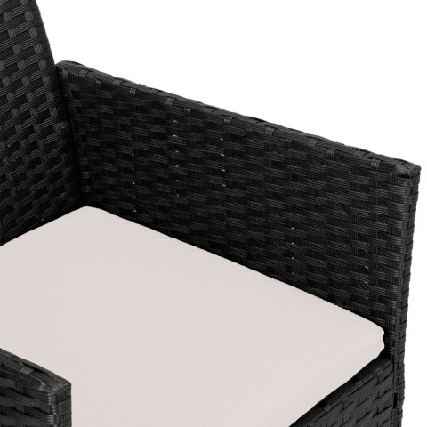 MEBLE OGRODOWE Z TECHNORATTANU ZESTAW 4W1 MAGNOLIA CZARNY BEZOWE PODUSZKI