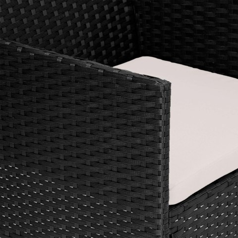 MEBLE OGRODOWE Z TECHNORATTANU ZESTAW 4W1 MAGNOLIA CZARNY BEZOWE PODUSZKI