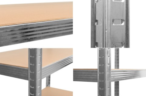 Regał stalowy magazynowy 200kg 5 poziomów 205x120x45 cm ocynkowany