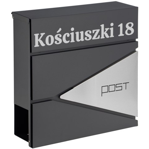 SKRZYNKA POCZTOWA NA LISTY BORIS ANTRACYT Z NAPISAMI