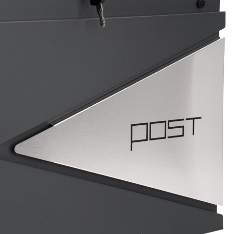 SKRZYNKA POCZTOWA NA LISTY BORIS ANTRACYT Z NAPISAMI