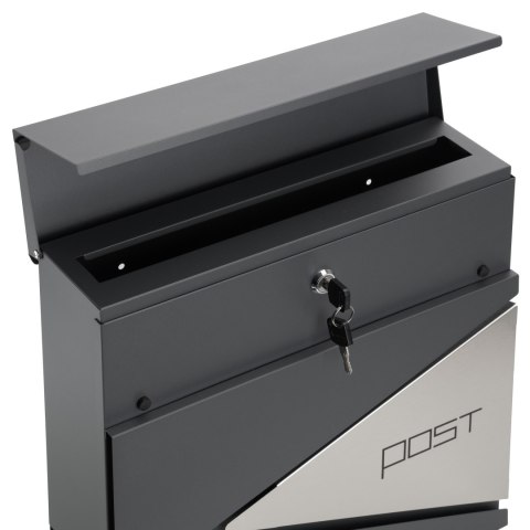 SKRZYNKA POCZTOWA NA LISTY BORIS ANTRACYT Z NAPISAMI