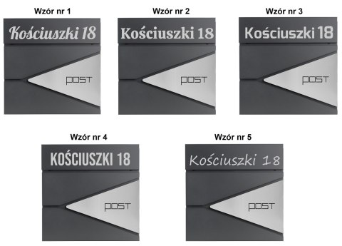 SKRZYNKA POCZTOWA NA LISTY BORIS ANTRACYT Z NAPISAMI