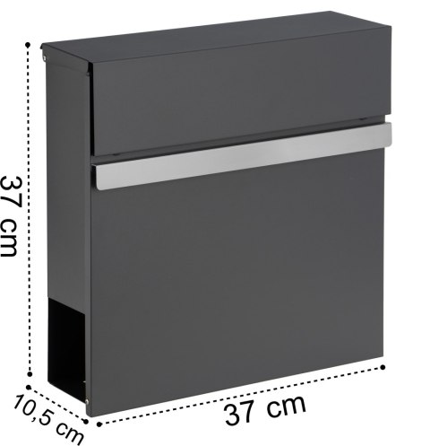 SKRZYNKA POCZTOWA NA LISTY NORTON ANTRACYT Z NAPISAMI