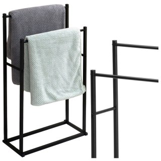 STOJAK WIESZAK NA RĘCZNIKI 2 RAMIONA TORMES CZARNY