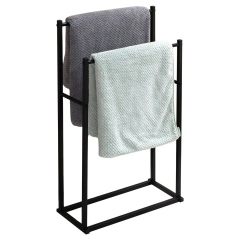 STOJAK WIESZAK NA RĘCZNIKI 2 RAMIONA TORMES CZARNY