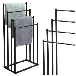STOJAK WIESZAK NA RĘCZNIKI 4 RAMIONA TORMES CZARNY