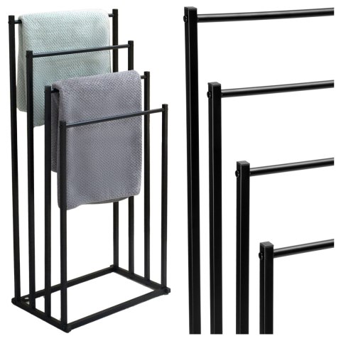 STOJAK WIESZAK NA RĘCZNIKI 4 RAMIONA TORMES CZARNY