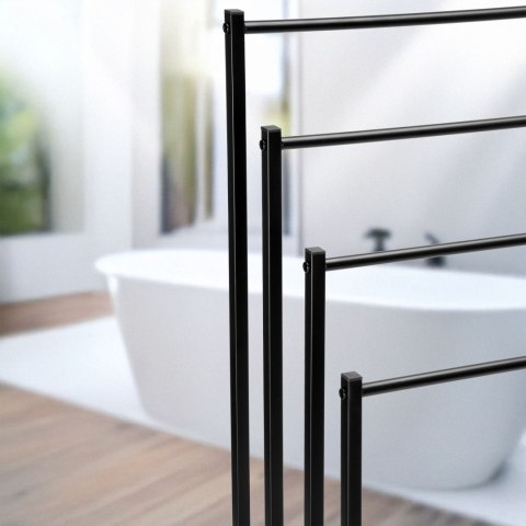 STOJAK WIESZAK NA RĘCZNIKI 4 RAMIONA TORMES CZARNY