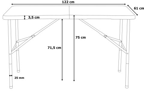 STÓŁ CATERINGOWY OGRODOWY JUNE CZARNY