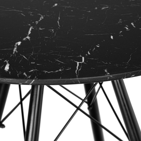 STOLIK OKRĄGŁY PARIS BLACK DTW 80 CM MARMUR CZARNY