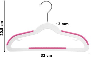 WIESZAK KIDSI KOMPLET 10 SZTUK BIAŁO-RÓŻOWY