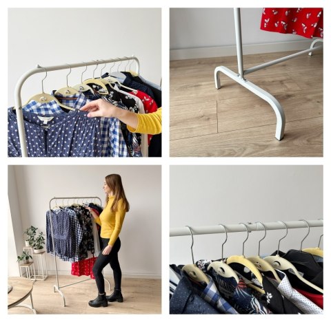 WIESZAK STOJĄCY NA UBRANIA BADIS BIAŁY