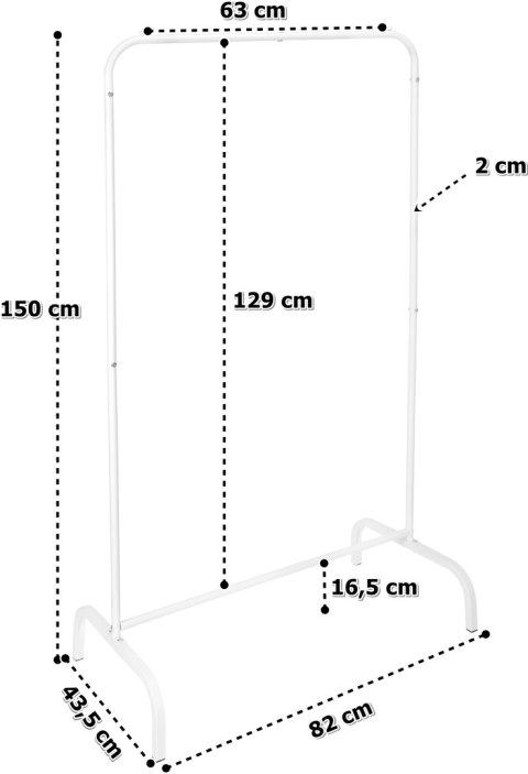 WIESZAK STOJĄCY NA UBRANIA BADIS BIAŁY