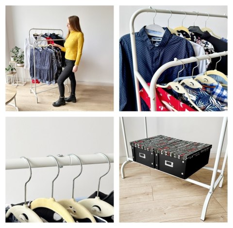 WIESZAK STOJĄCY PODWÓJNY BAGRUS BIAŁY