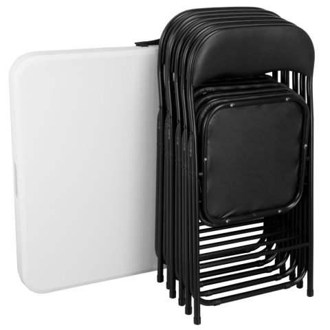 ZESTAW CATERINGOWY FETA WHITE 180 CM + 6 KRZESEŁ BASICO