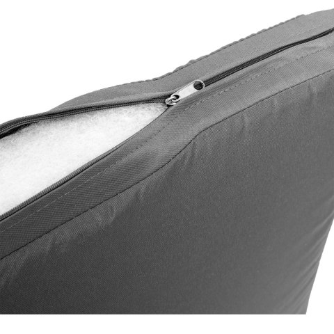 ZESTAW MEBLI OGRODOWYCH Z TECHNORATTANU MAGNOLIA CZARNY Z SZARYMI PODUSZKAMI