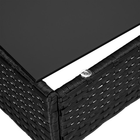 ZESTAW MEBLI OGRODOWYCH Z TECHNORATTANU MAGNOLIA CZARNY Z SZARYMI PODUSZKAMI