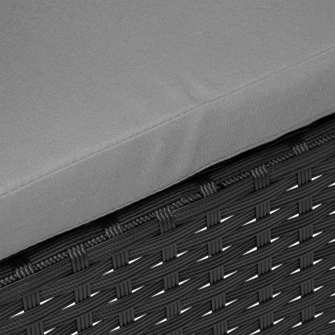 ZESTAW MEBLI OGRODOWYCH Z TECHNORATTANU MAGNOLIA CZARNY Z SZARYMI PODUSZKAMI