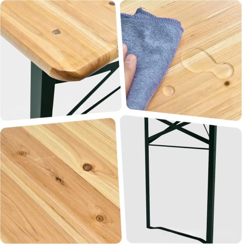 ZESTAW STALOWO-DREWNIANY LAGER: STÓŁ + 2 ŁAWKI 220 CM