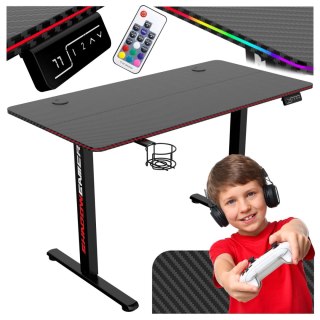 Biurko gamingowe SHADOW GAMER elektryczne 2.0 LED RGB 160 cm