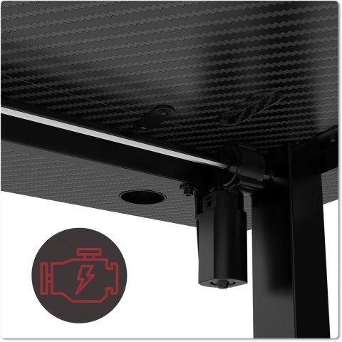 Biurko gamingowe SHADOW GAMER elektryczne 2.0 LED RGB 160 cm