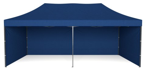 Pawilon handlowy ekspresowy - 3x6 m - 3 ściany - niebieski
