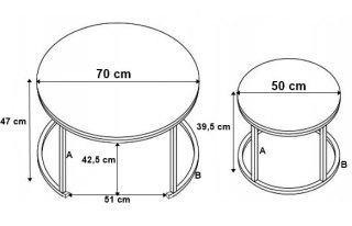 Zestaw dwóch stolików loft Galen Rustic
