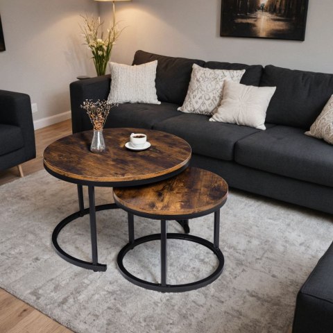 Zestaw dwóch stolików loft Galen Rustic