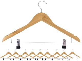 DREWNIANY WIESZAK Z KLIPSAMI HENRYK 10 SZTUK