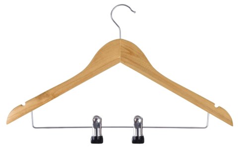 DREWNIANY WIESZAK Z KLIPSAMI HENRYK 10 SZTUK