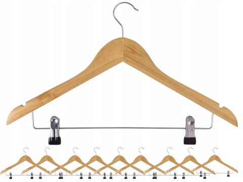 DREWNIANY WIESZAK Z KLIPSAMI HENRYK 5 SZTUK