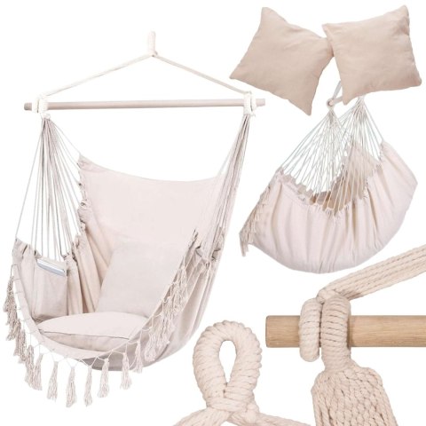 HAMAK BRAZYLIJSKI KRZESŁO WISZĄCE BAHIO BEŻOWE