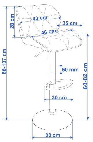 HOKER BAROWY GRAPPO BLACK GRAFITOWY VELVET