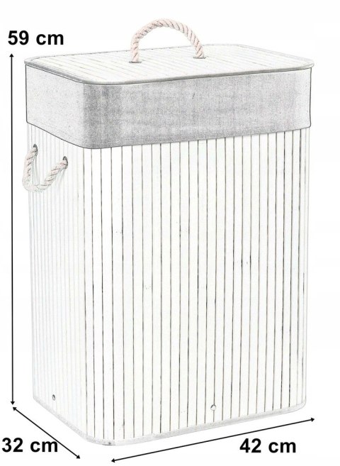 KOSZ BAMBUSOWY POJEMNIK NA PRANIE 1 KOMOROWY NATURALNY