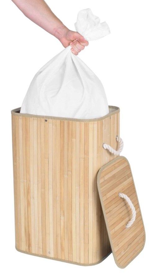 KOSZ BAMBUSOWY POJEMNIK NA PRANIE 1 KOMOROWY NATURALNY